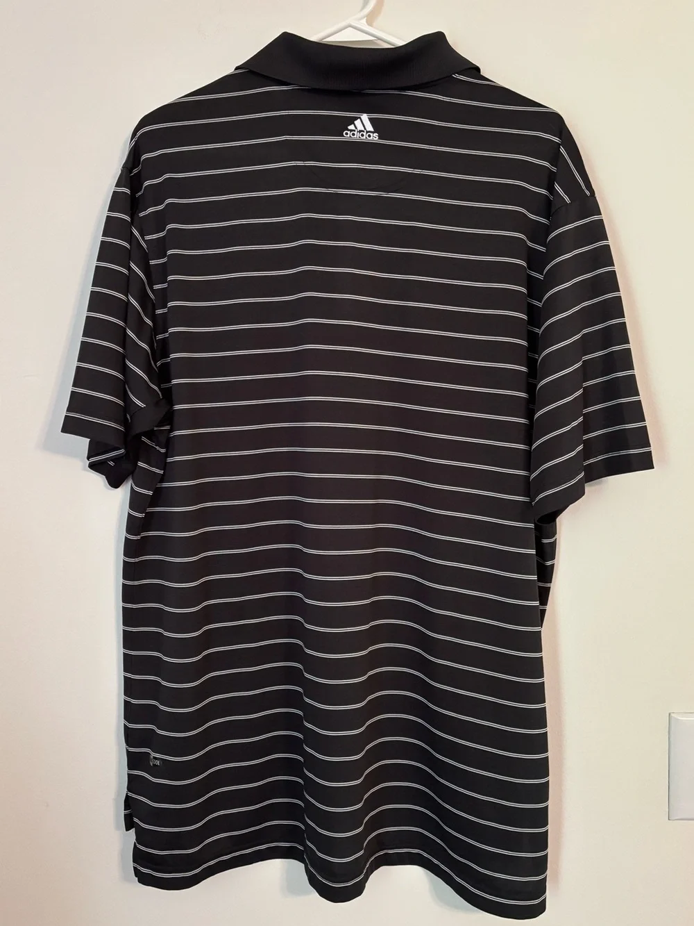 Adidas Men's Striped Black Performance Polo Golf Tennis Pickleball Size L